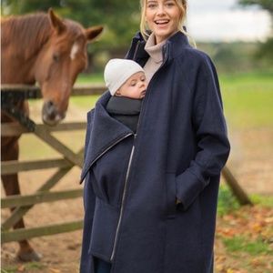 Seraphine Maternity and Babywearing 6 in 1 Winter Coat, US4, Navy Blue